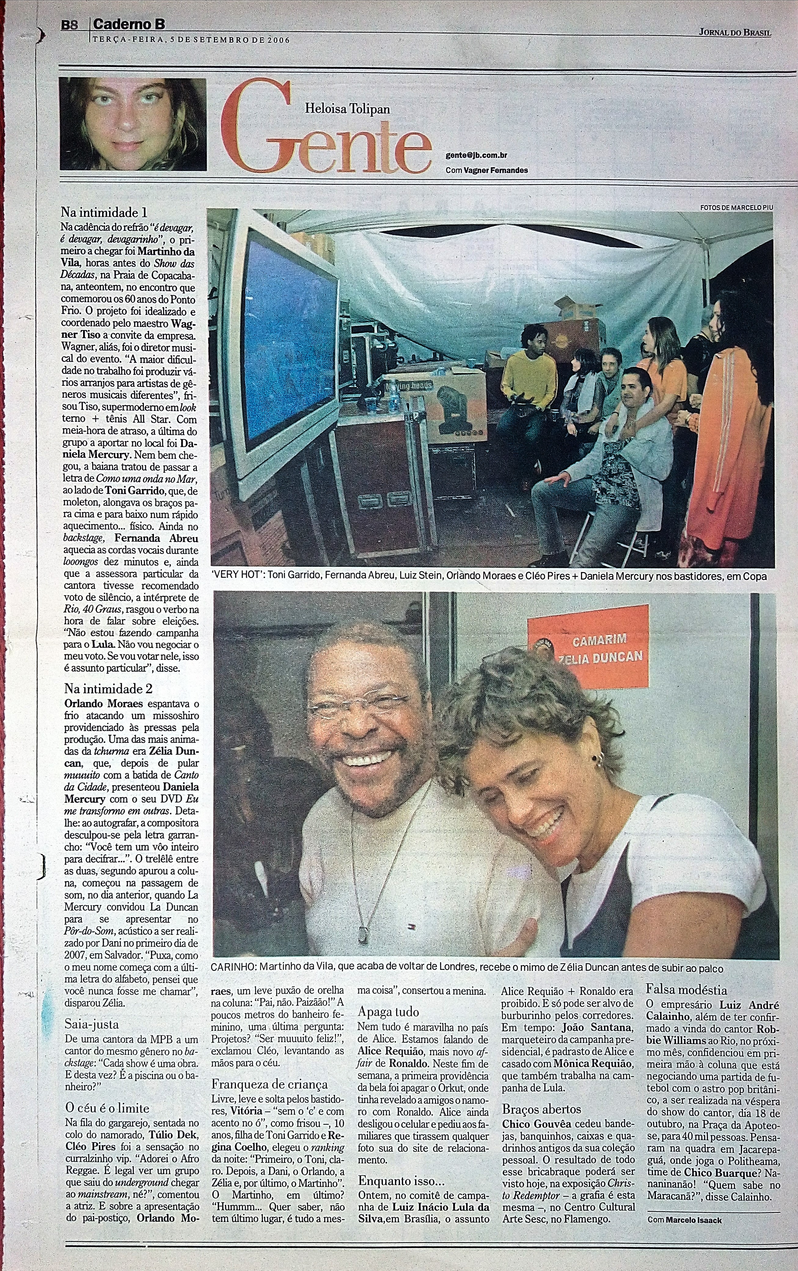 Terça Feira, 5 de Setembro de 2006