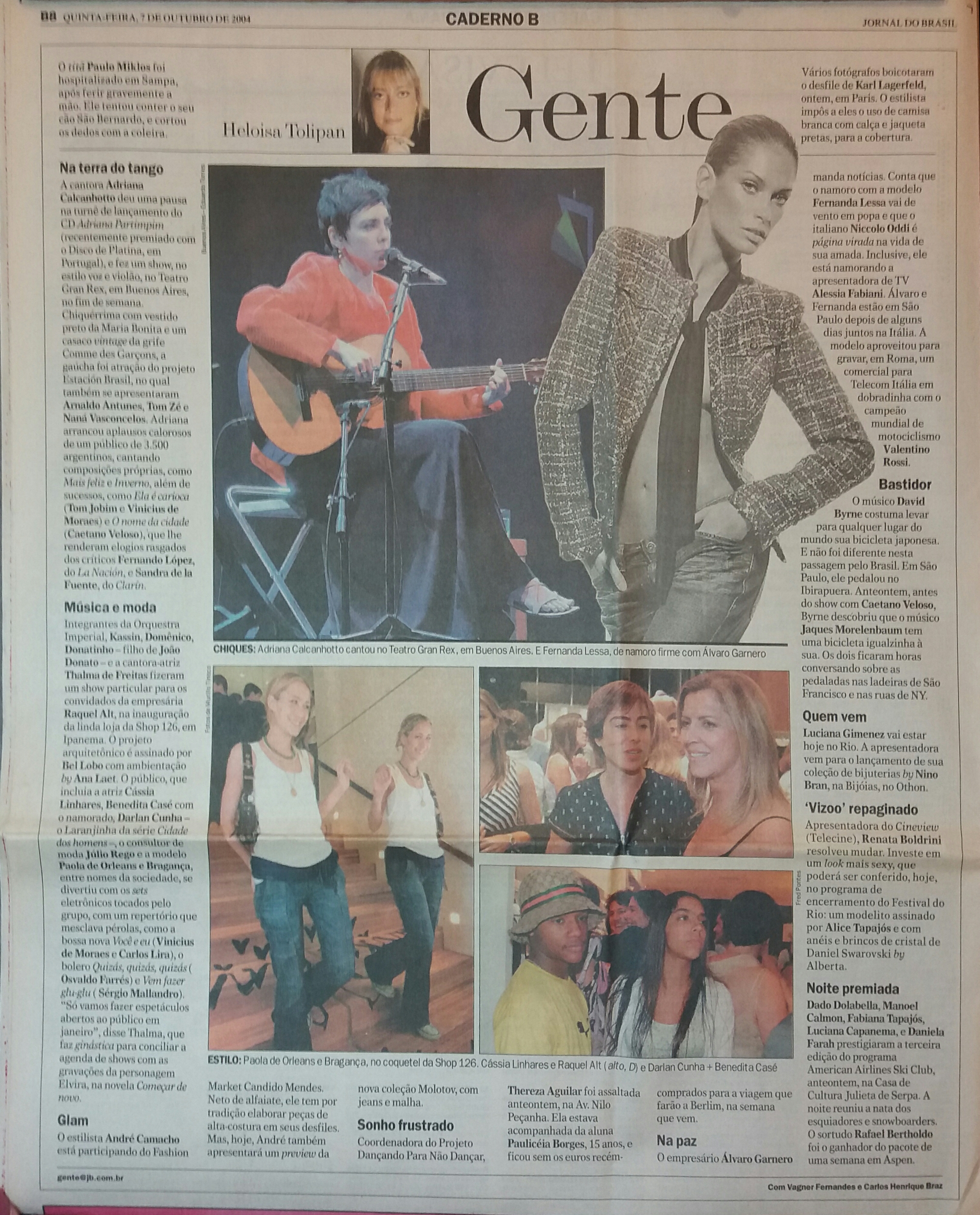 Quinta feira, 7 de Outubro de 2004