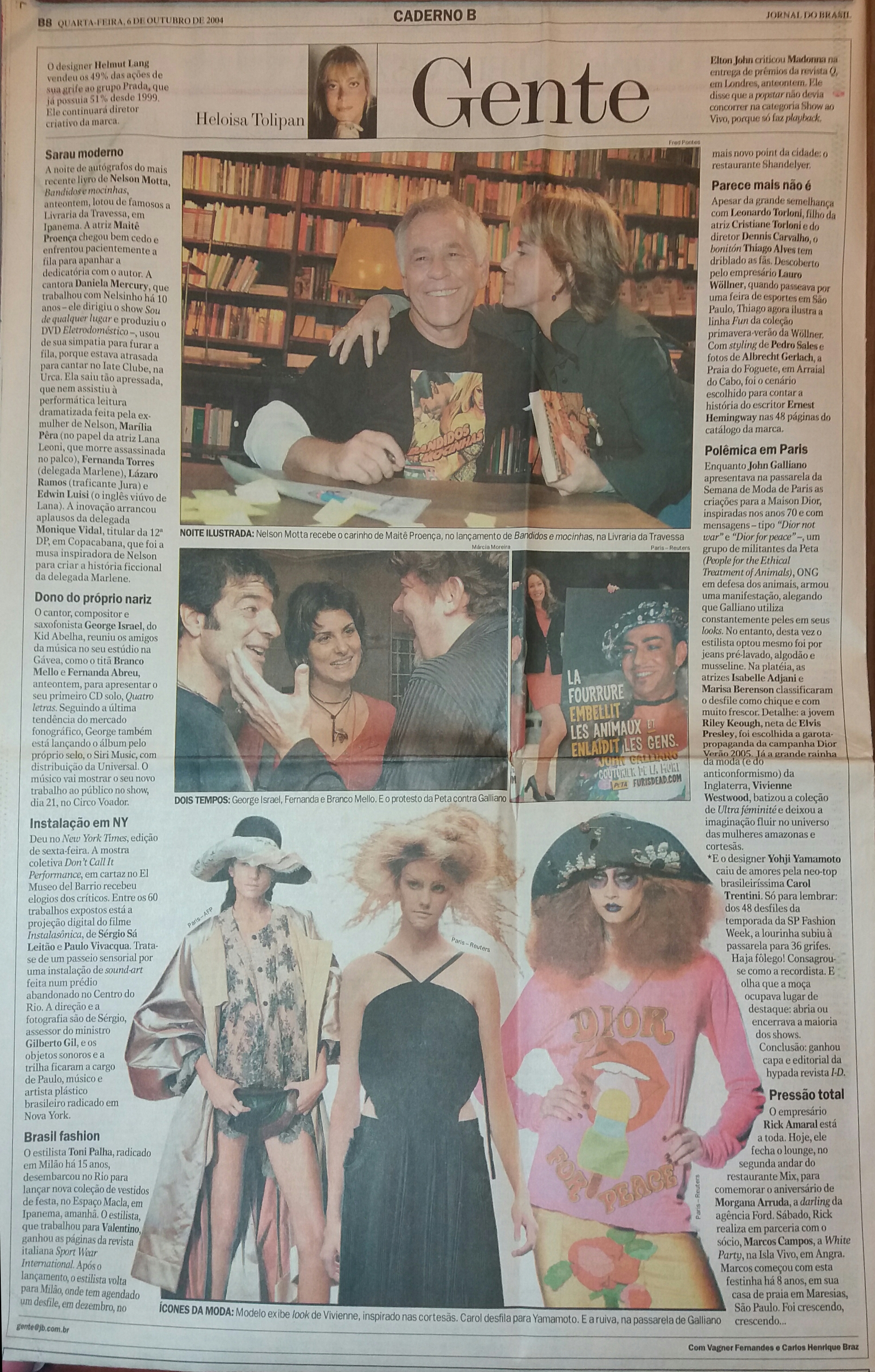 Quarta feira, 6 de Outubro de 2004